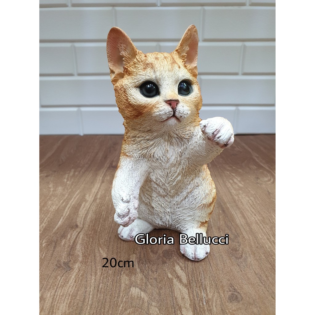 patung pajangan miniatur kucing kuning persia anggora catlovers