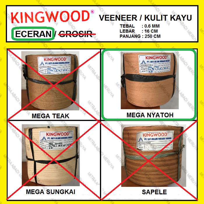 Veneer Mega Nyatoh Kulit Kayu Premium