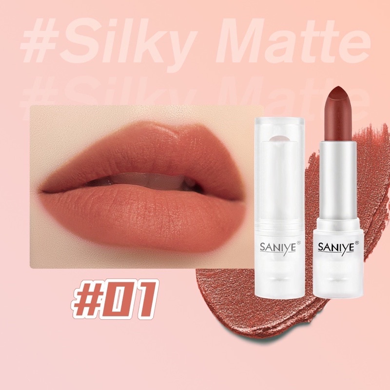 SANIYE K2000 Es batu transparan Velvet Lipstik Lipstick Makeup Bibir Tahan Lama BPOM