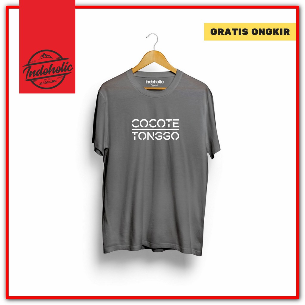 Indoholic Atasan Baju Pakaian Pria Cowok wanita Kaos Distro Murah terbaru Combed 100% Original Cocote Tonggo