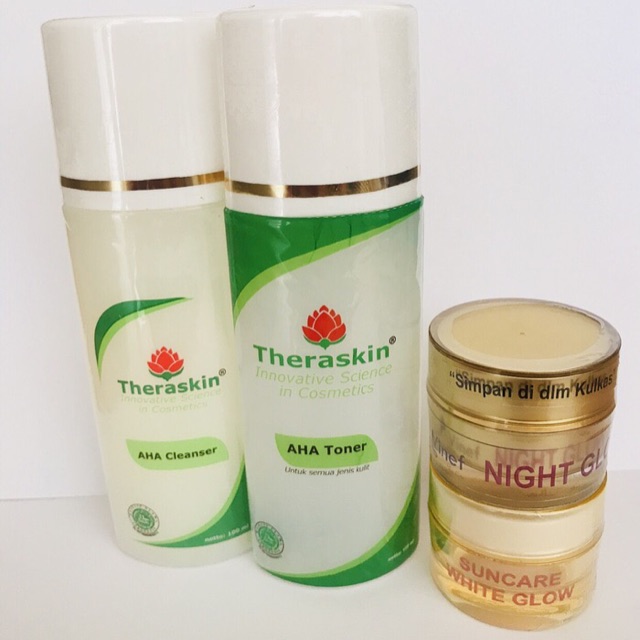 Paket Night Glow White | Untuk Flek Bandel | Paket Flek Theraskin | Paket Glow Flek