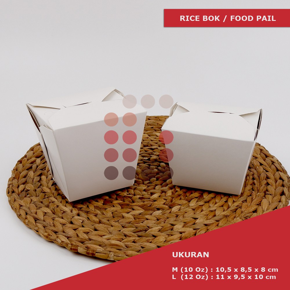 food pail / paper box  / RICE BOX Uk. M isi 25 pcs