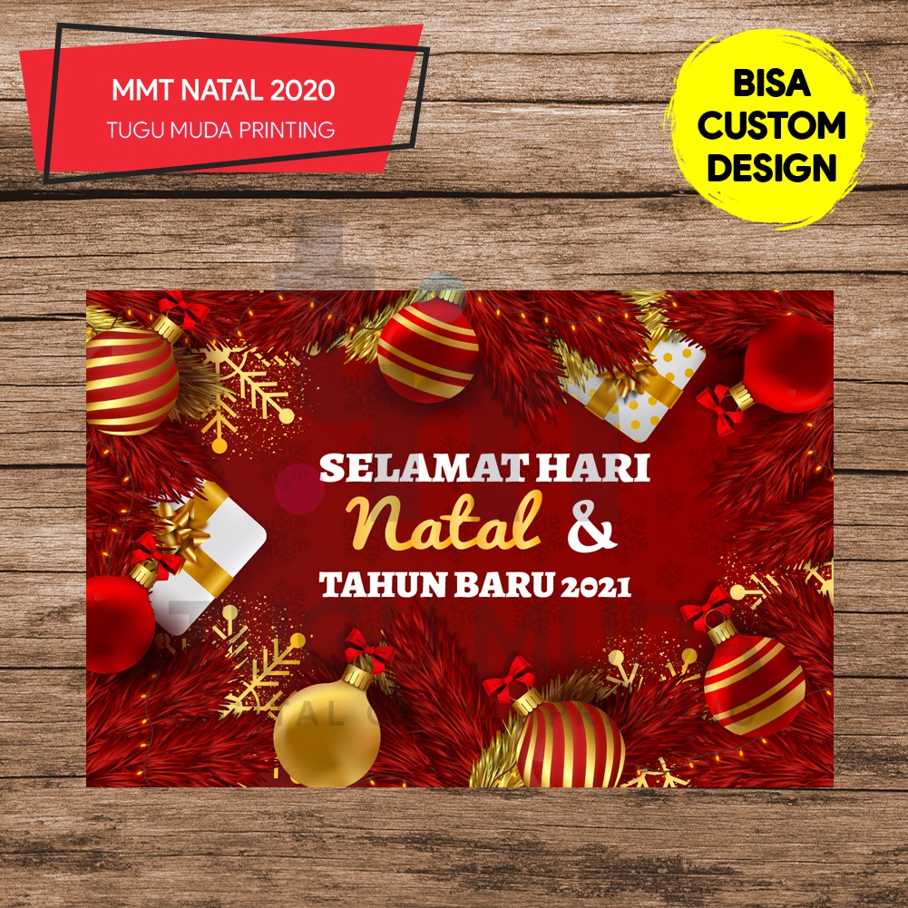 Cetak Spanduk Banner Mmt Selamat Hari Natal 2020 Tahun Baru 2021 Shopee Indonesia