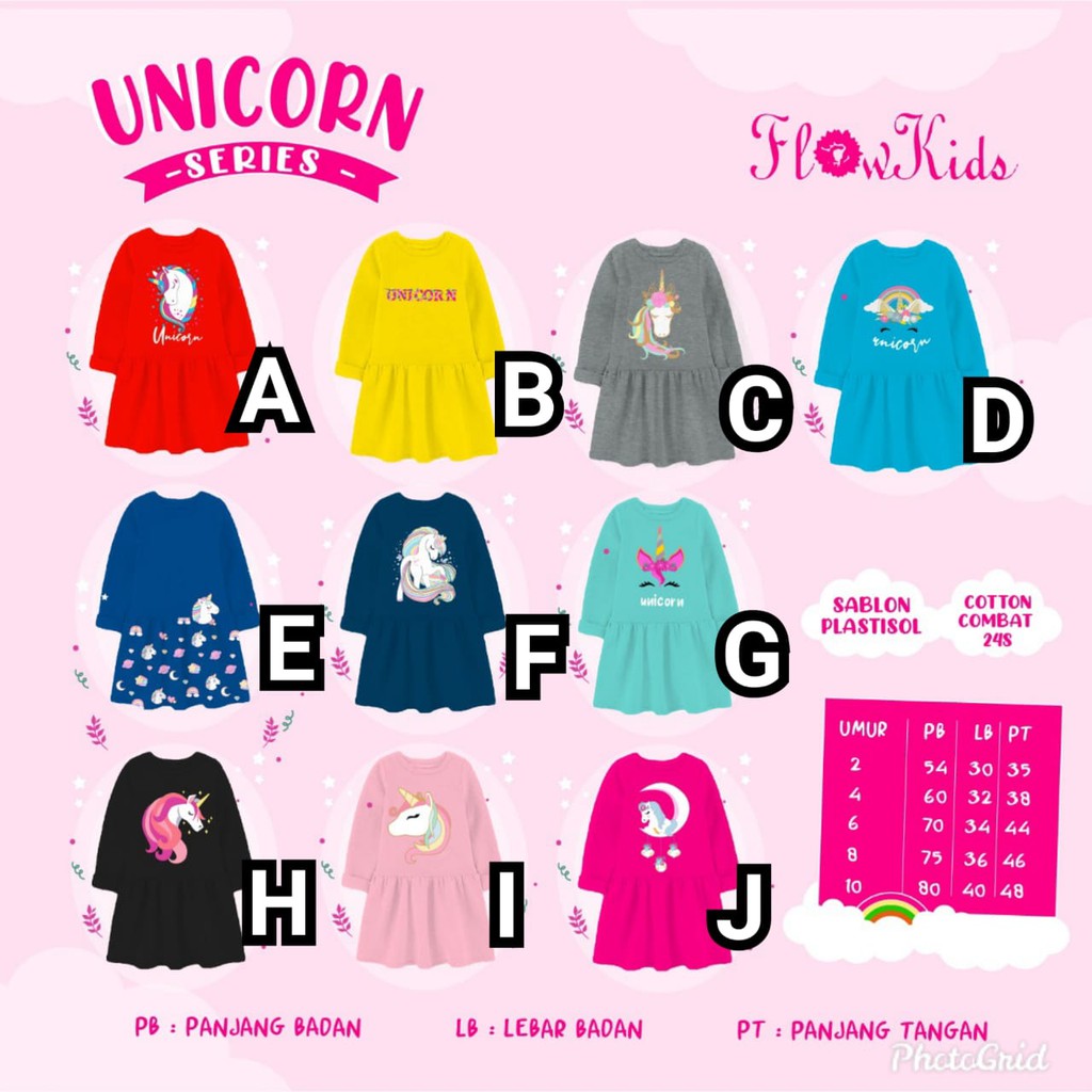 LONGSLEEVE DRESS UNICORN by FLOWKIDS
