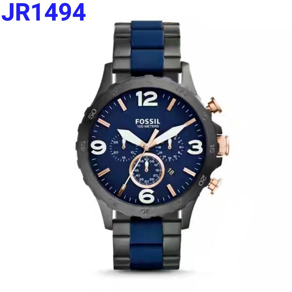 JAM TANGAN PRIA WANITA | RANTAI | KULIT | KARET | MURAH | PRIA F0*SIL [ JR 1494] STRAP RANTAI STAINL