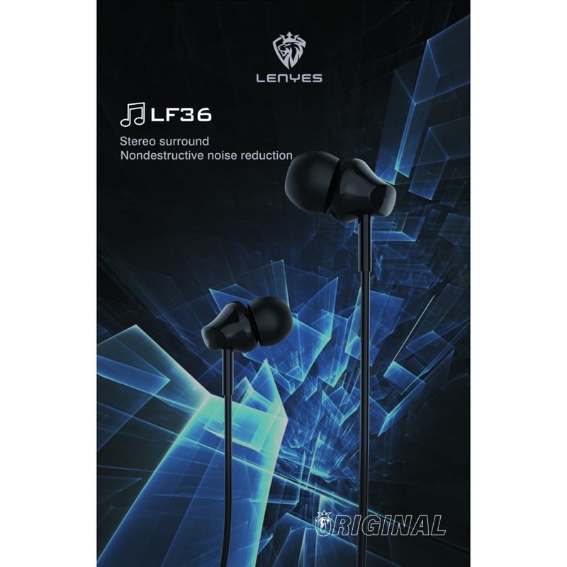 PROMO HANDSFREE LENYES LF36 BONUS BOX HF ORIGINAL BRAND INTERNASIONAL EARPHONE MUSIC SUPER BASS