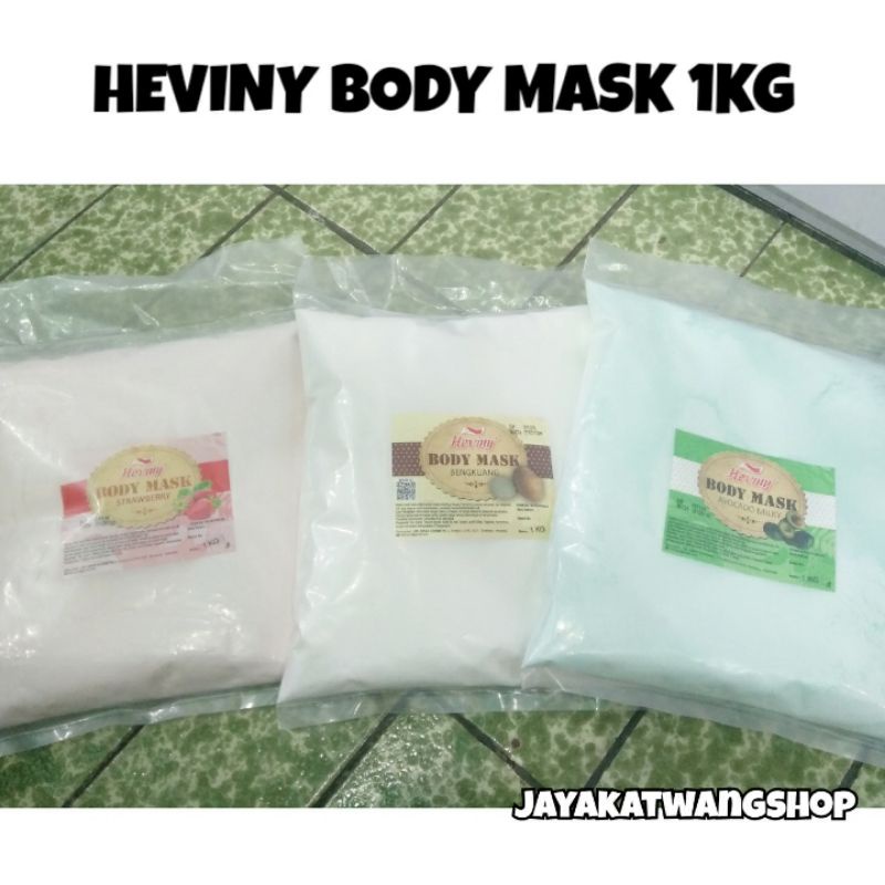 HEVINY BODY MASK 1KG AVOCADO BENGKOANG STRAWBERRY | Masker Badan