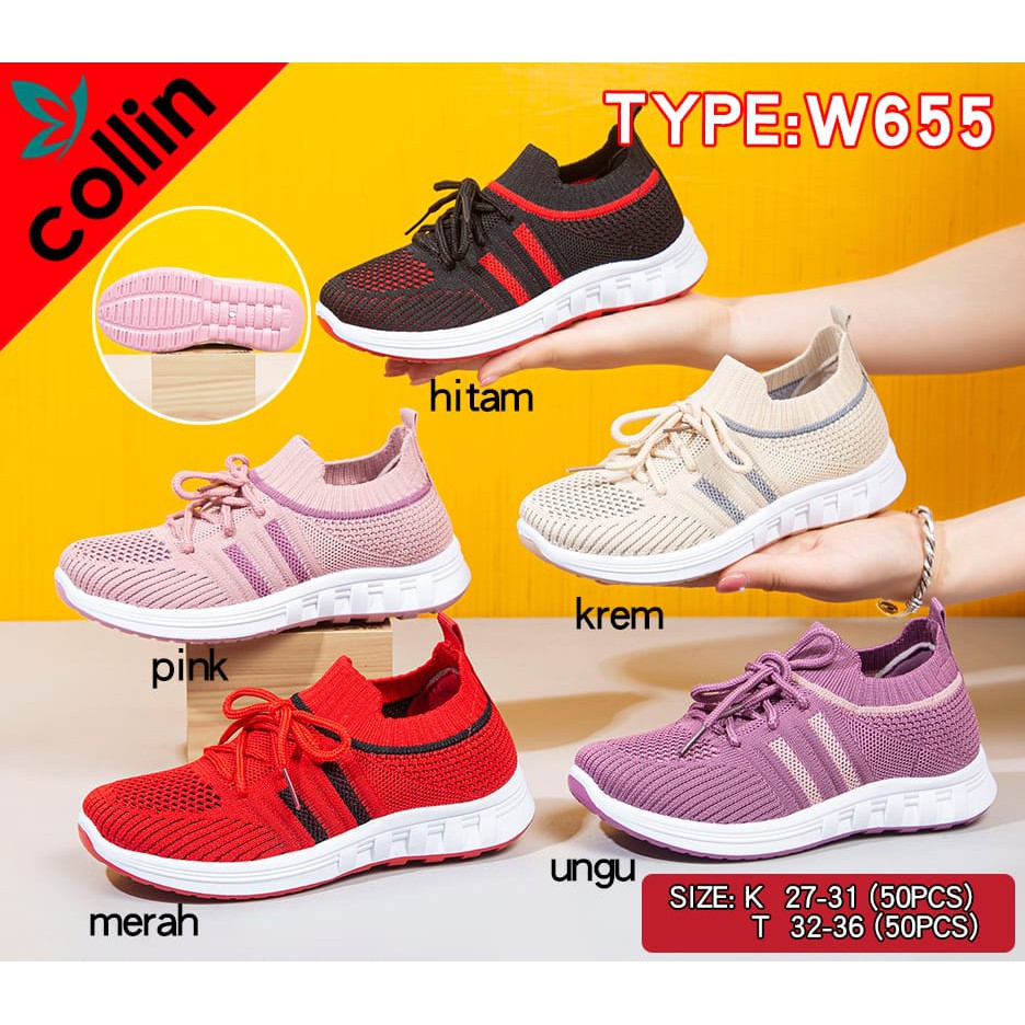 Collin W655 Sepatu Anak Rajut Original