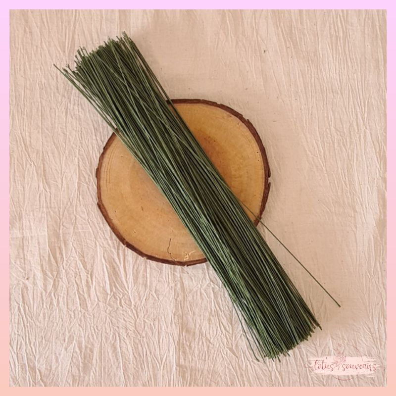 (3 tangkai) Kawat bunga no 20 | Kawat bunga hijau | Green floral wire no 20 | Kawat garbera