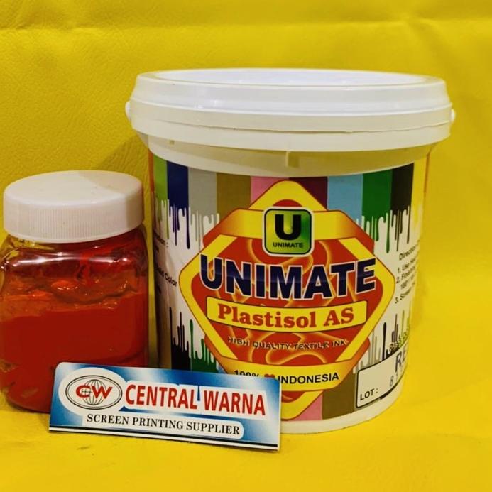 

(QP28W] Real .Tinta Sablon Distro Plastisol Unimate AS Merah - 200Gr.,.!!