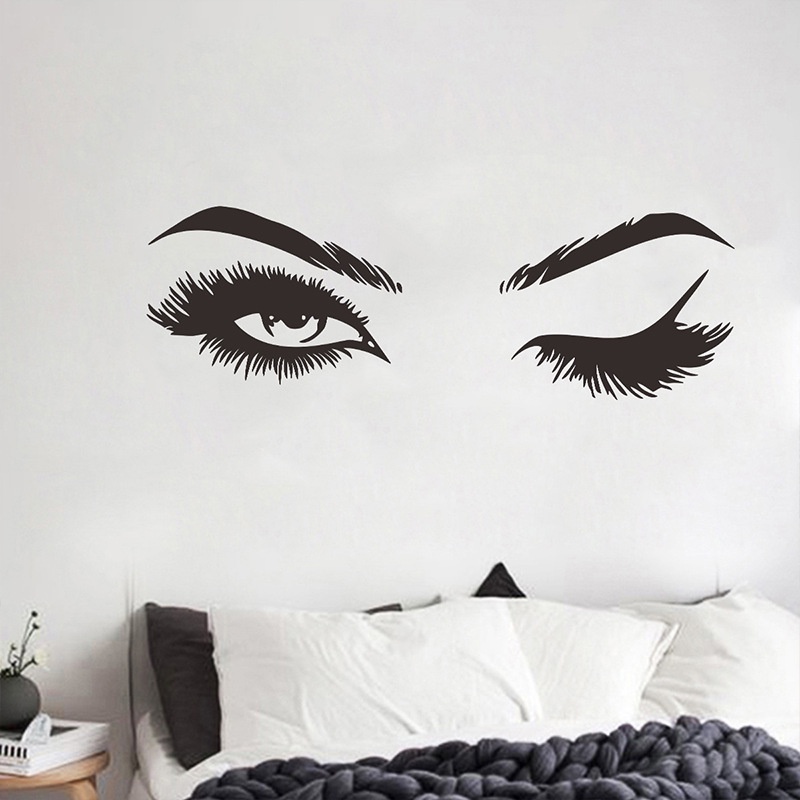 [ New Eyelashes Ethylene Propylene Wall Stickers Decoration For Living Room Bedroom Removable Decorative Painting ]