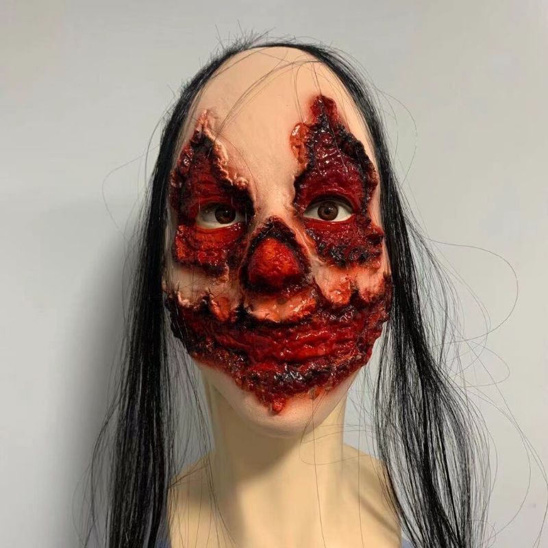 Brownshope // topeng latex karet full head wajah koyak badut rumah hantu halloween mask