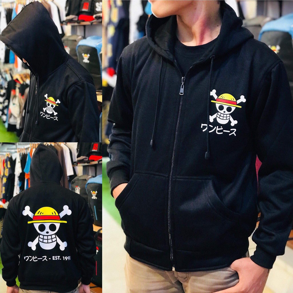 Jaket Anime One Piece Mugiwara Casual Logo