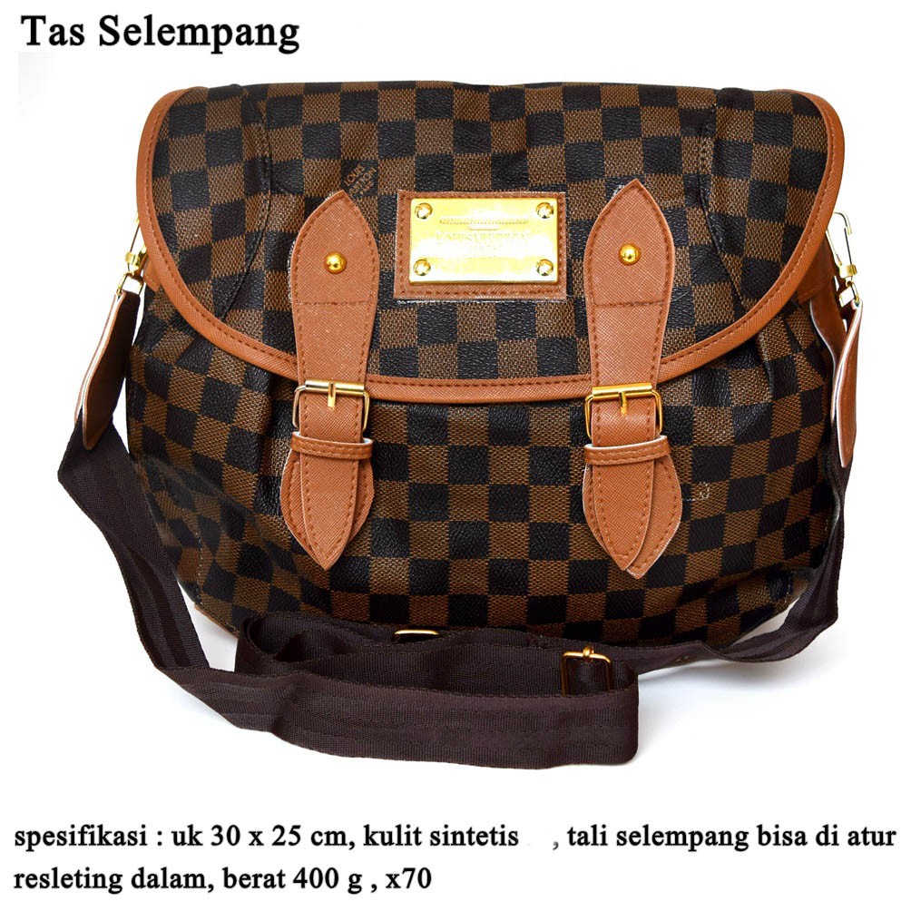 Tas Kulit Selempang  Sun Brown Kotak Star