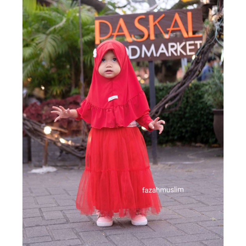 Baju Muslim Gamis Bayi Perempuan, Gamis Brukat Brokat Tulle / Tille Baby,  Baju Muslim Aqiqah Akikah