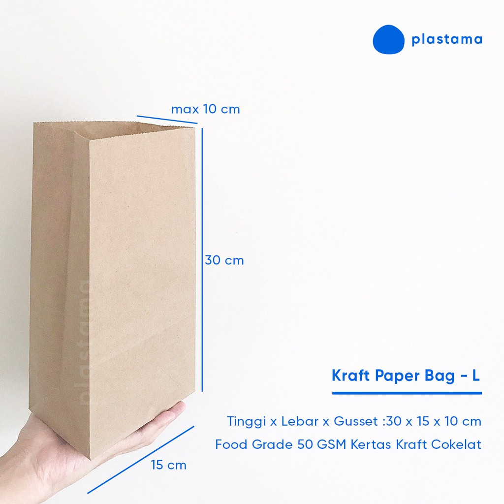 

Paper Bag Large SOS Kantong Kertas Kraft Coklat Large 30x15x10 Biodegradable Paperbag
