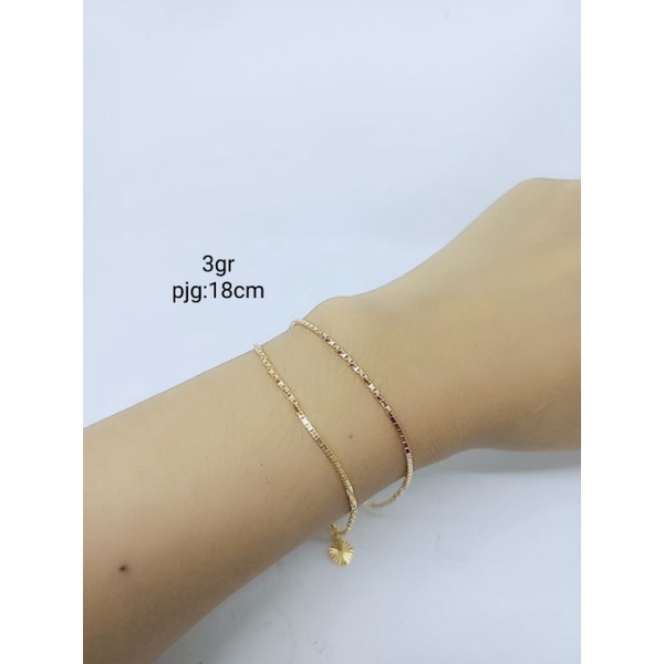 GELANG PERAK ASLI LAPIS EMAS 925/GELANG TANGAN ITALI ½ LILIT 1BEL 1LOVE UKIR/GELANG FASHION WANITA