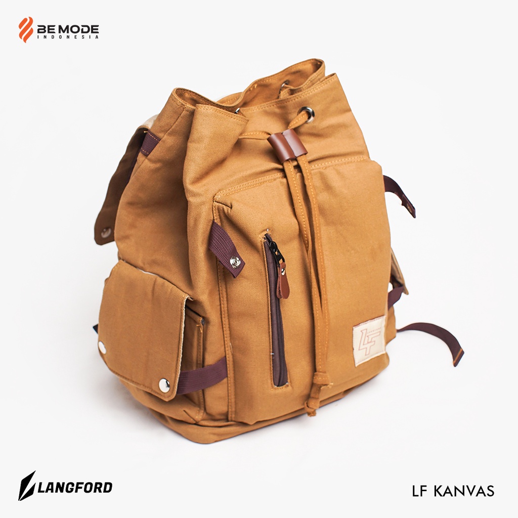 Tas Ransel backpack Polos canvas vintage casual - Leona – LANGFORD