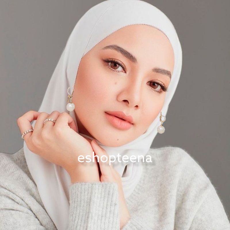 A34 anting hijab juntai ikat mata pearl gold_anting jilbab