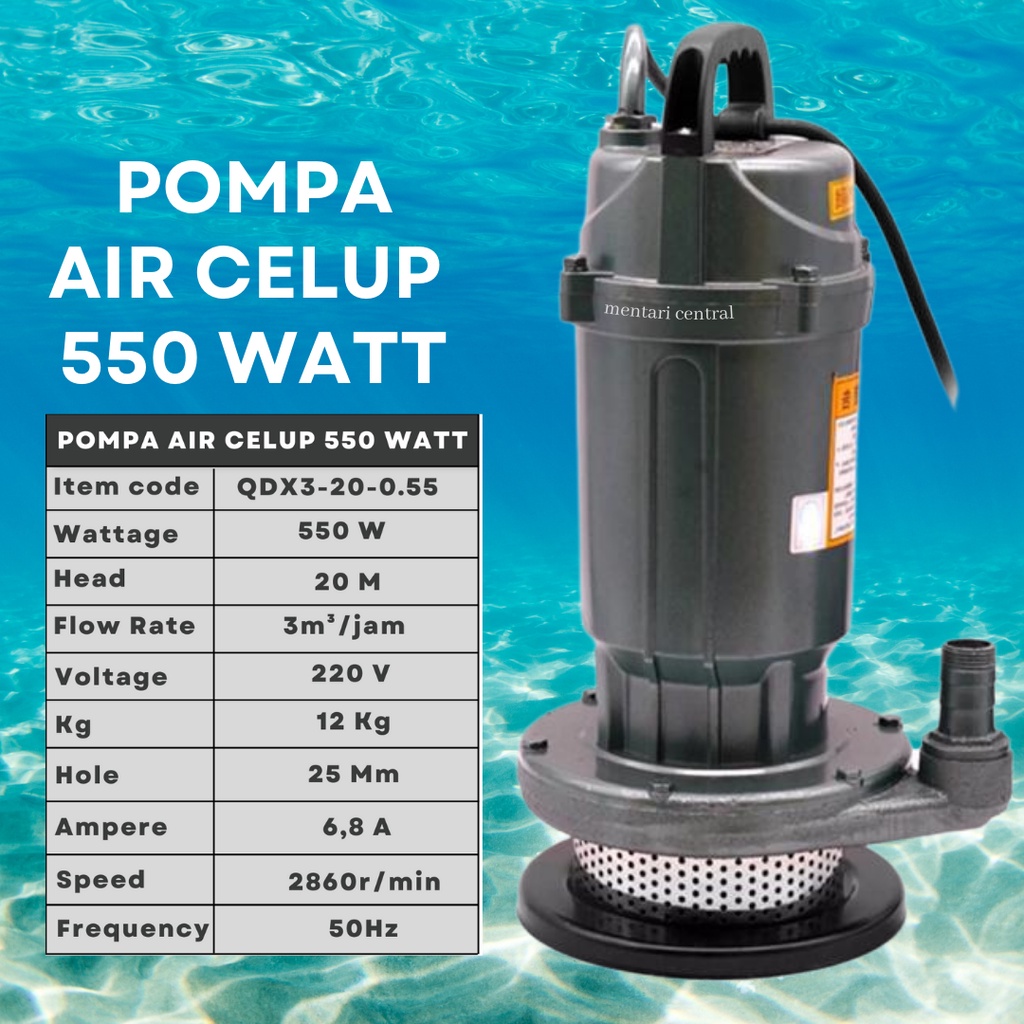 Pompa Celup Air Kotor 550w Submersible Water Pump Pompa sawah pompa pertambangan pompa perkebunan pompa hotel pompa dapur pompa perumahan