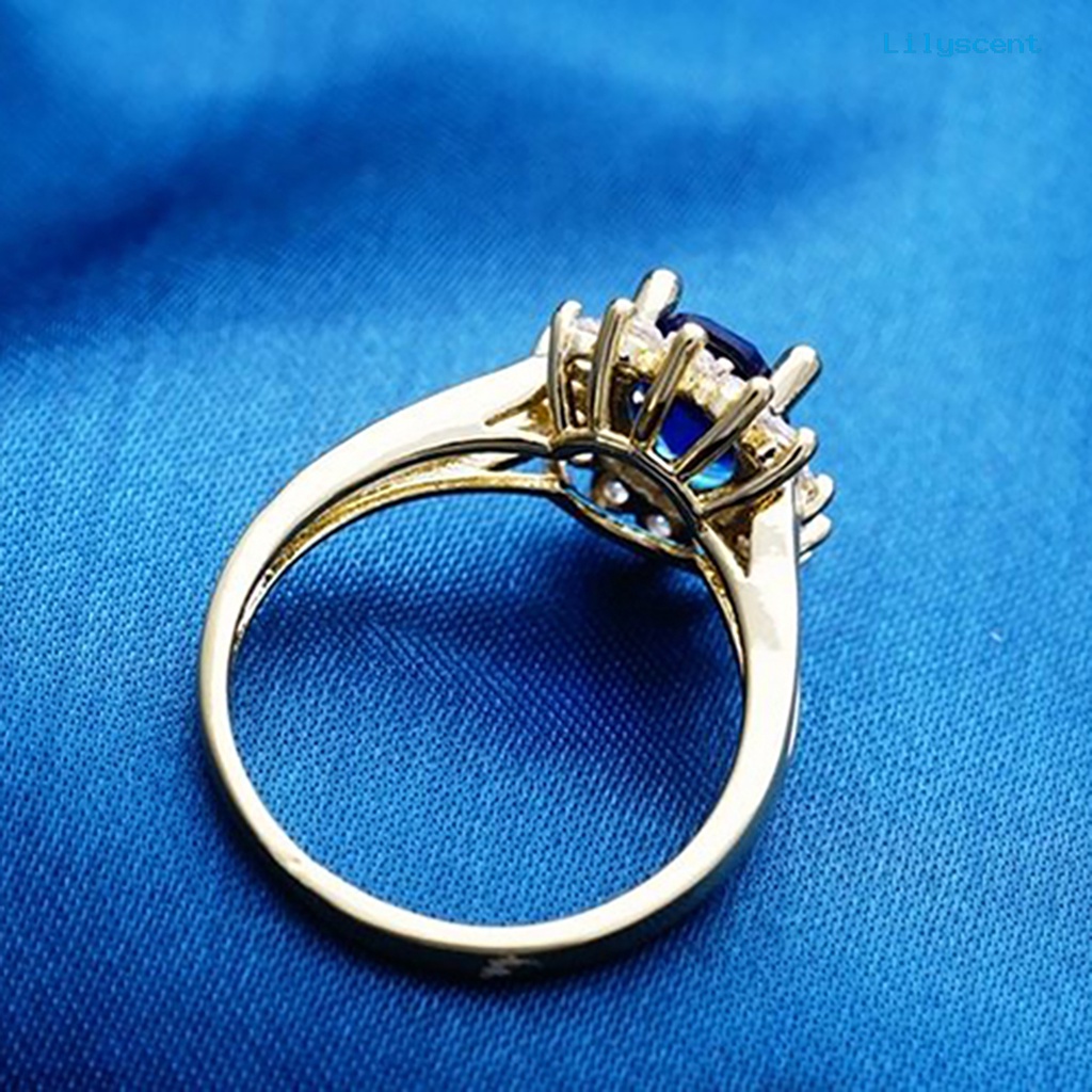 Ls Cincin Kawin Hias Berlian Imitasi Elegan Untuk Wanita / Prom / Hadiah