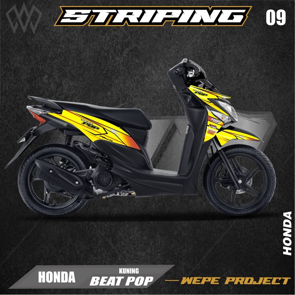 STRIPING STIKER VARIASI BEAT POP - STICKER VARIASI LIST SKOTLET MOTOR HONDA BEAT POP - 09