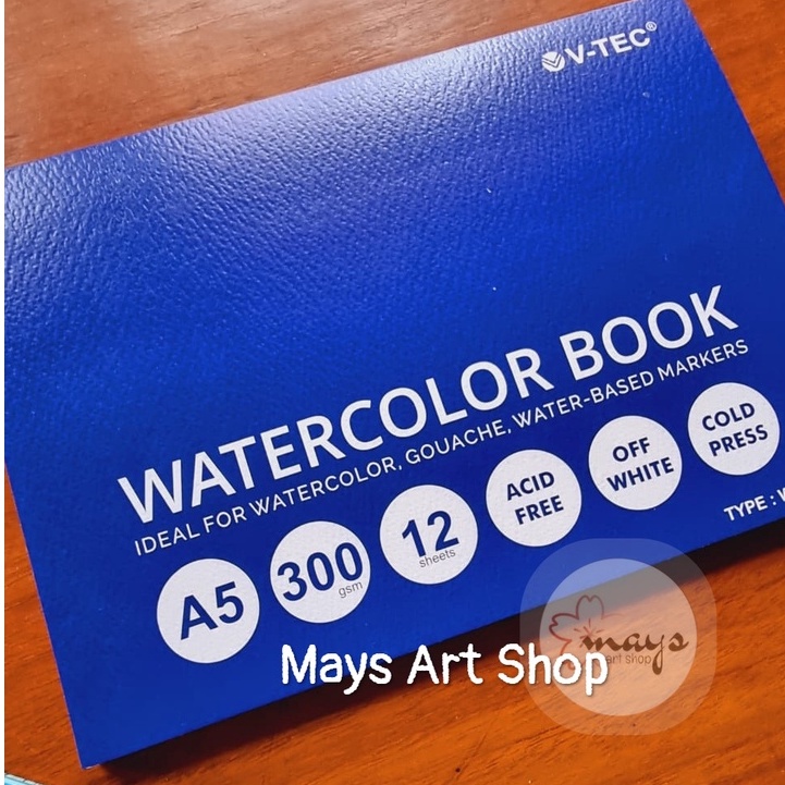 

V-tec Watercolor Book A5 300gsm / Sketch Cat Air / Watercolour Buku Gambar Pad Vtec Murah