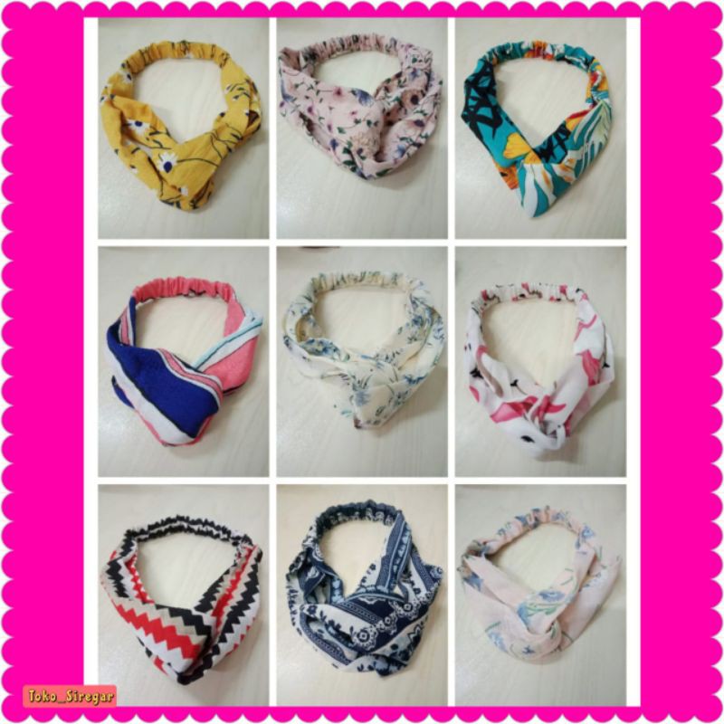 BANDANA KOREA TOP STYLE KOREAN TERMURAH BANDO KEKINIAN MOTIF BENDO RAMBUT MOTIF KARAKTER UNIK