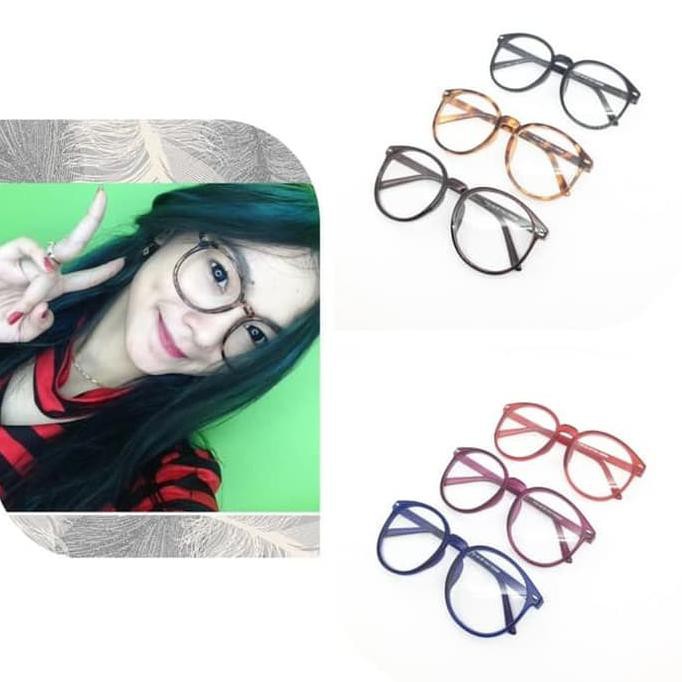  Kacamata Bulat Besar Santai Korea Pria Wanita kacamata 