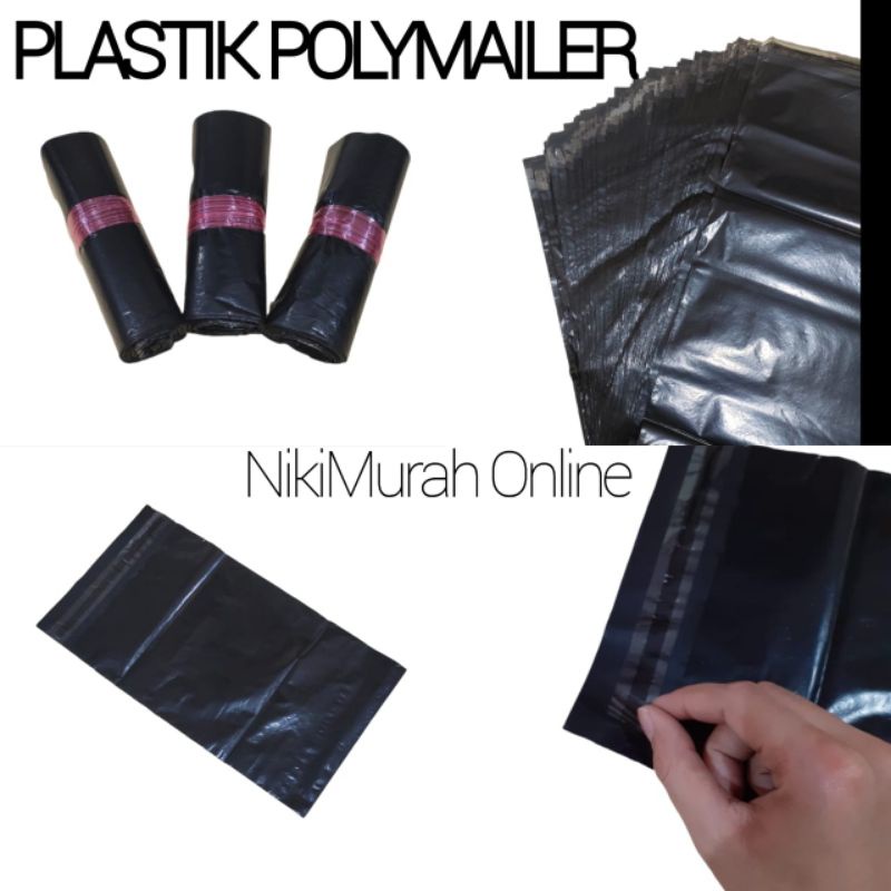 

POLYMAILER PLASTIK OLSHOP / PLASTIK ONLINE SHOPE HITAM DOFF - MACAM-MACAM UKURAN