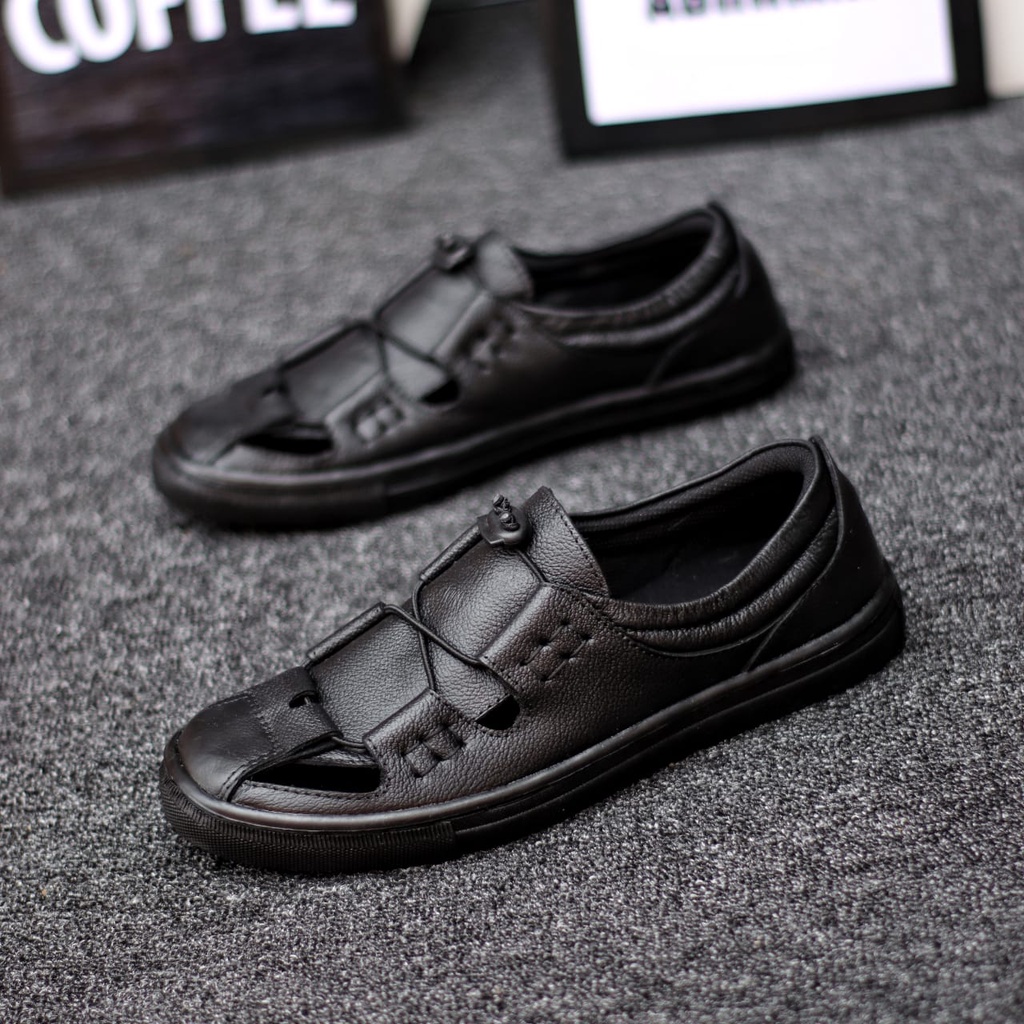 MORA Sepatu Kasual Slip On Pria Trendy Kulit Asli Semi Formal Sepatu Kerja Kantor Resmi Original Branded Anti Slip