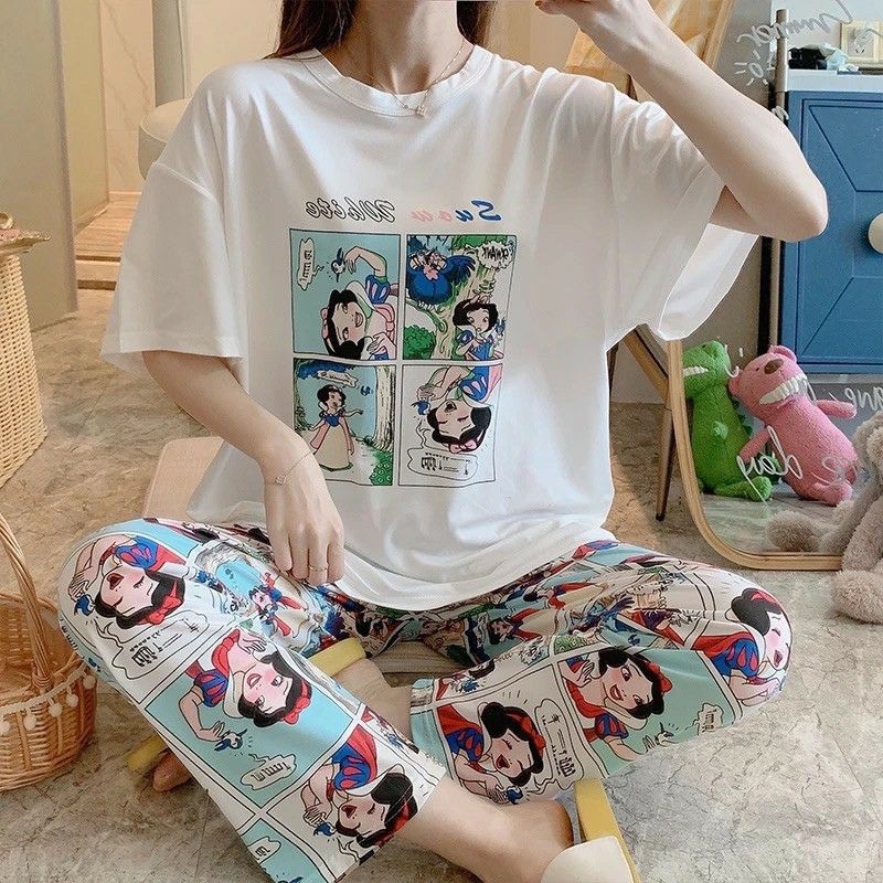 Setelan Piyama Import Dewasa CP Snow White Pinkdose