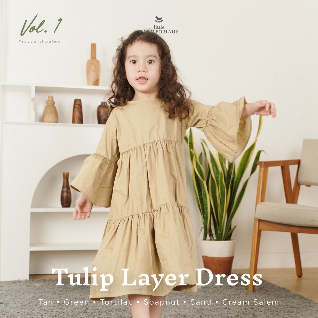 Little Palmerhaus - Tulip Layer Dress Raya Collection 1-6 Tahun Dress Baju Anak