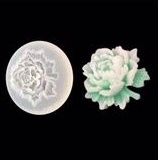 cetakan silikon puding coklat bunga peoni daun kecil