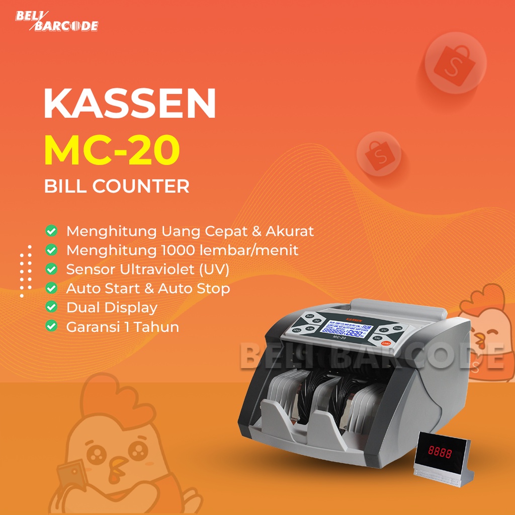 MONEY COUNTER DETECTOR / MESIN HITUNG UANG KASSEN MC-20 | MC20 | MC 20 (UV)