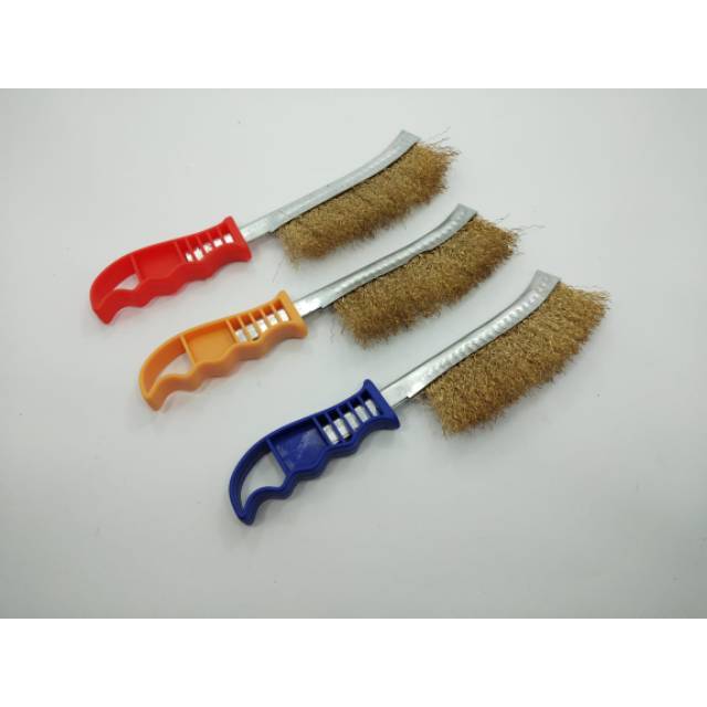 Sikat Kawat plus gagang pvc / Sikat Kuningan / Brush