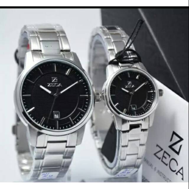 JAM TANGAN COUPLE ZECA Z311 SILVER HITAM