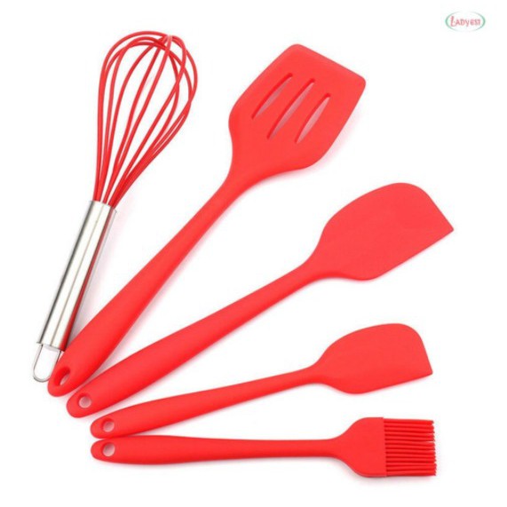 Peralatan masak warna sutil spatula set 5pcs- yosinogawa