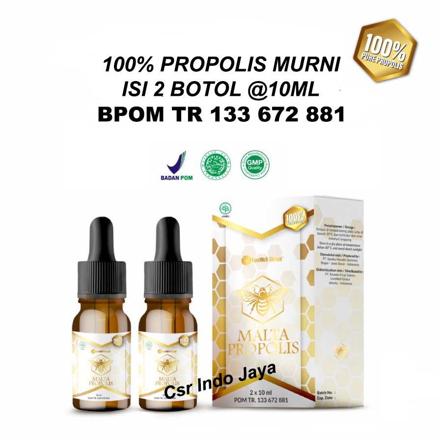 Malta Propolis Murni BPOM Isi 2 Botol / Propolis Malta 100% No Alkohol