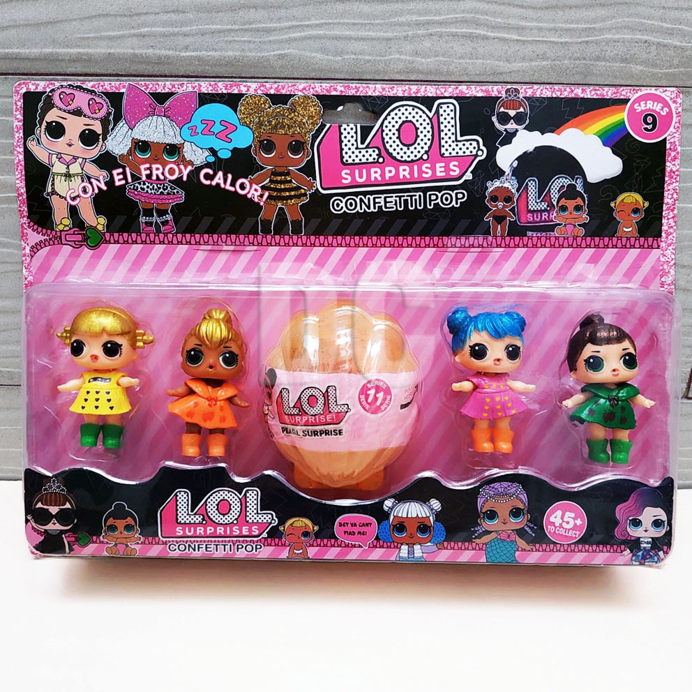 LOL Surprise Confetti Pop 5in1 Mainan L.O.L Surprise Doll Bola Kejutan Mini Figure LOL