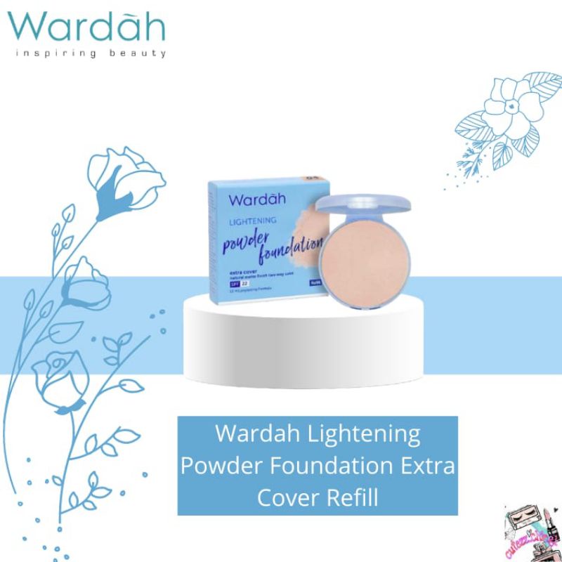 ☃Cutezz_Ching1☃Wardah Refill Lightening Powder Foundation Extra Cover 10g