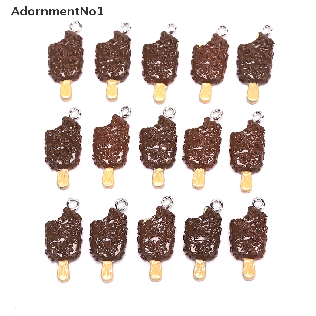 (AdornmentNo1) 15pcs / Set Liontin Resin Bentuk Es Krim Untuk Kerajinan Tangan / Perhiasan DIY