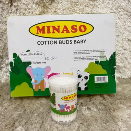 KOREK KUPING BABY MINASO / COTTON BUDS BABY 100% PURE COTTON