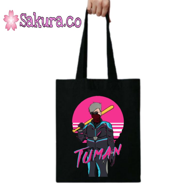 BEST SELLER !! Totebag Tuman Rizalmuk distro youtuber bisa buat tas sekolah kuliah kerja ngaji belanja main bahan kanvas murah