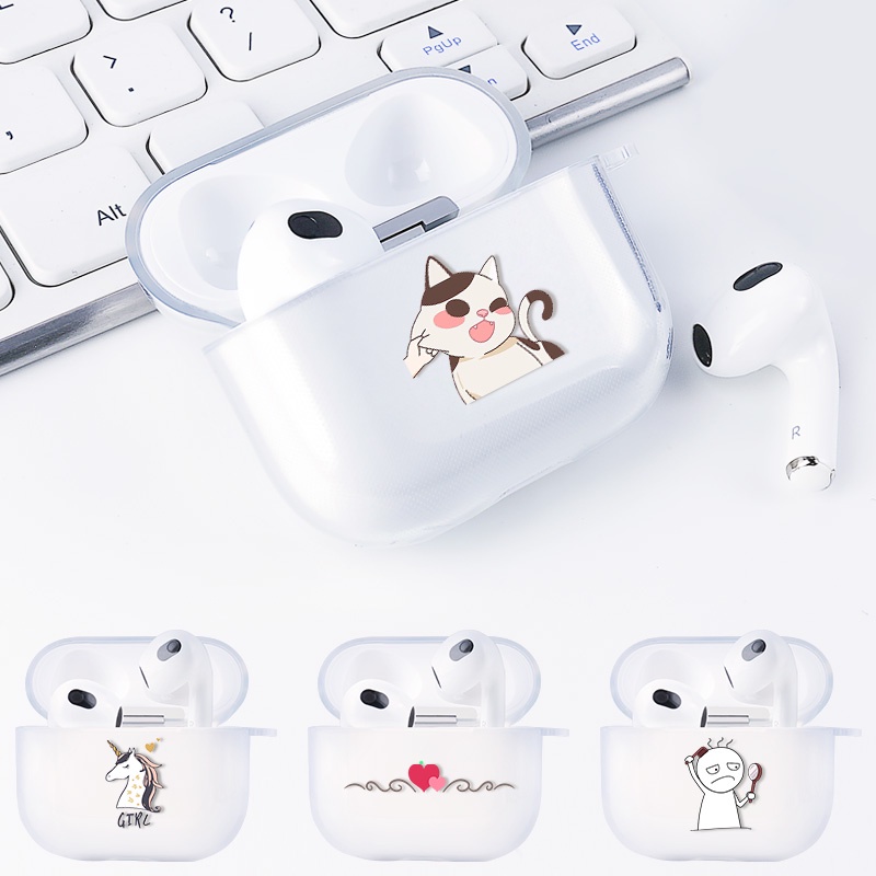 Case TPU Transparan Motif Kartun Cover AirPods 3