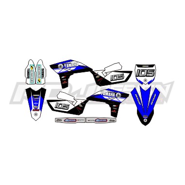 DECAL STICKER YZ 250 F 2010 (002) DEKAL STIKER 2011 2012 2013 HITAM BIRU PUTIH