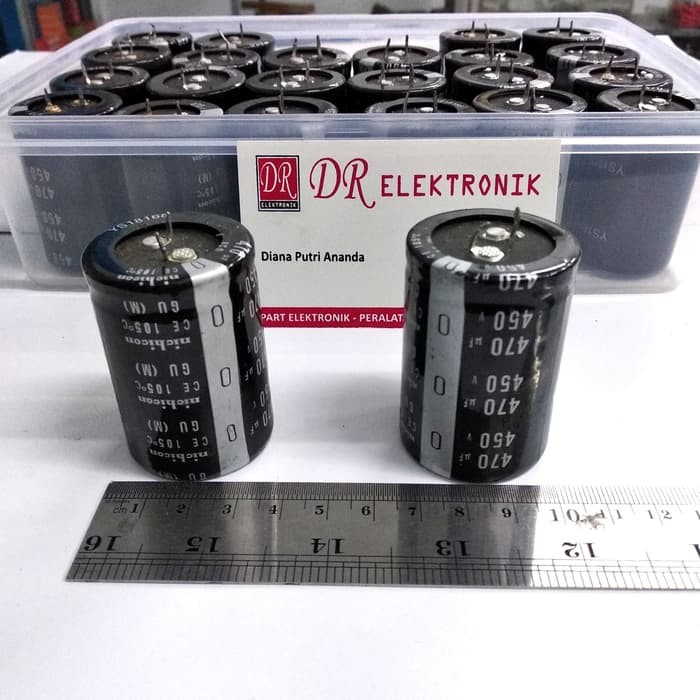 Elco Elko Capasitor Kapasitor 470uf 470 uf mikro 450v 450volt 450 volt