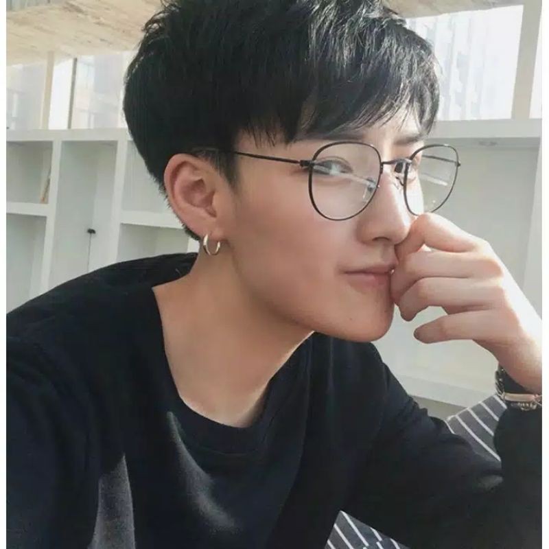 Kacamata Korea Frame Oval Lensa Bening Korean Fashion Sunglasses