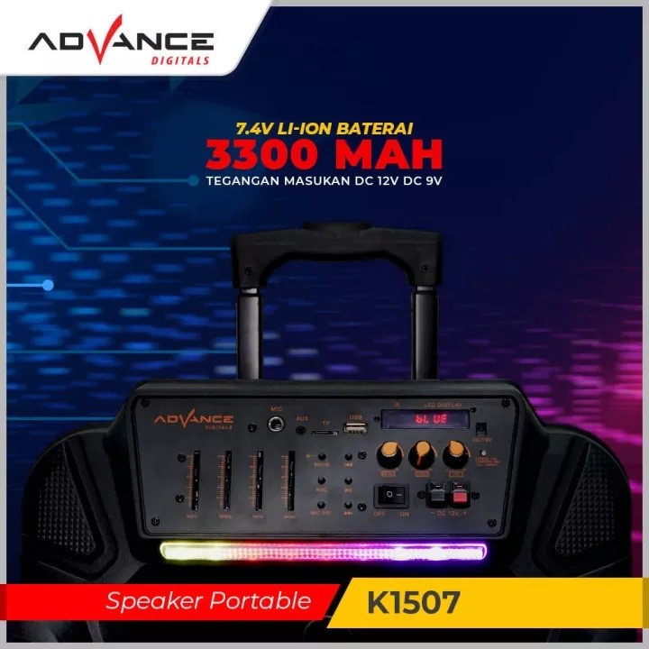 Speaker Advance K1507 Meeting Bluetooth 15 Inch + 2 mic wireless