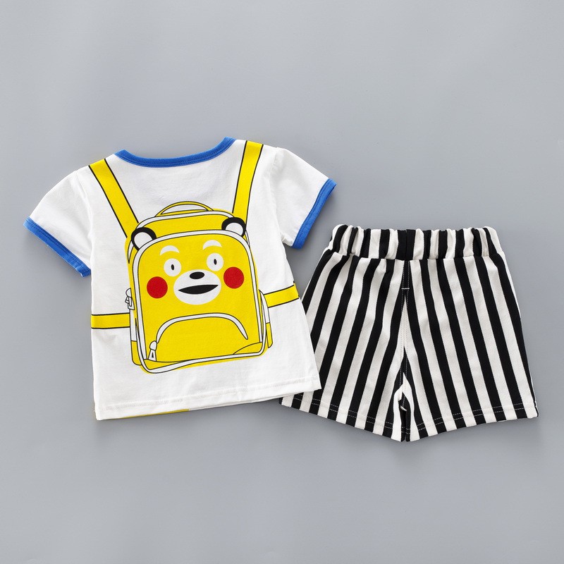 BC1905 Baju Setelan Kaos Celana Pendek Baby Boy 0-3Tahun